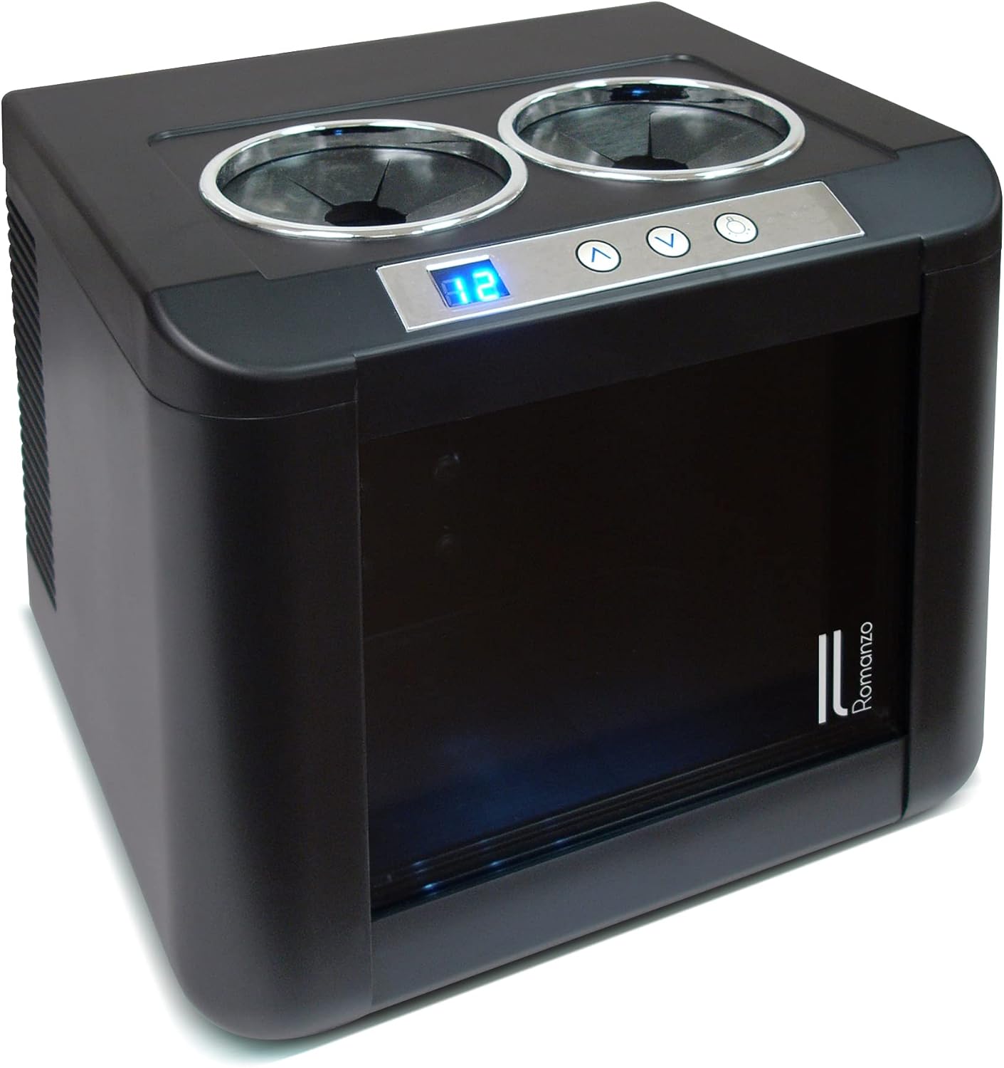 Vinotemp IL-OW002 Wine Chiller Refrigerator with Open Countertop Freestanding Design Electric Cooler with Adjustable Temperature Control, 2-Bottle, Black