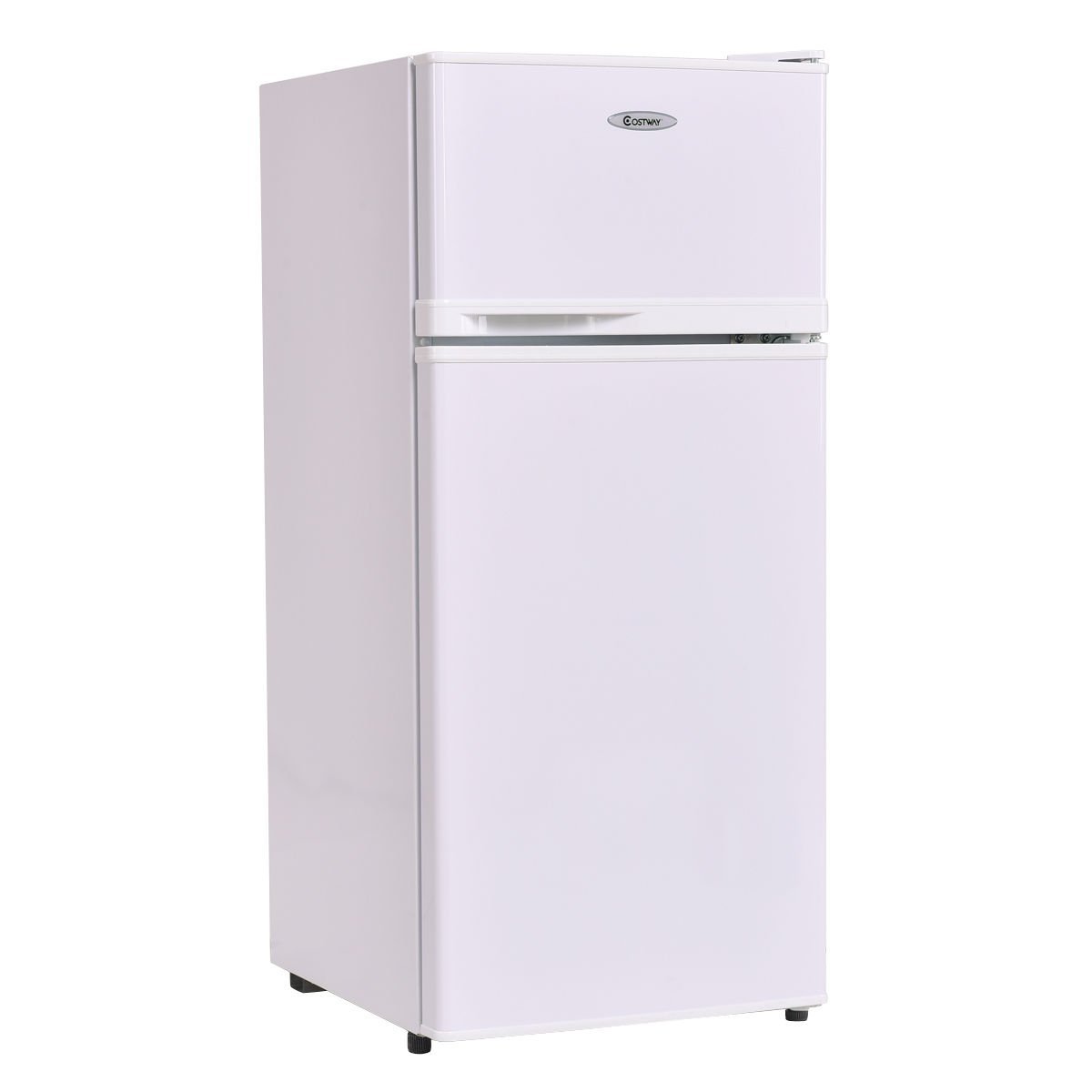 Costway 3.4 cu. ft. 2 Door Compact Mini Refrigerator Freezer Cooler,White