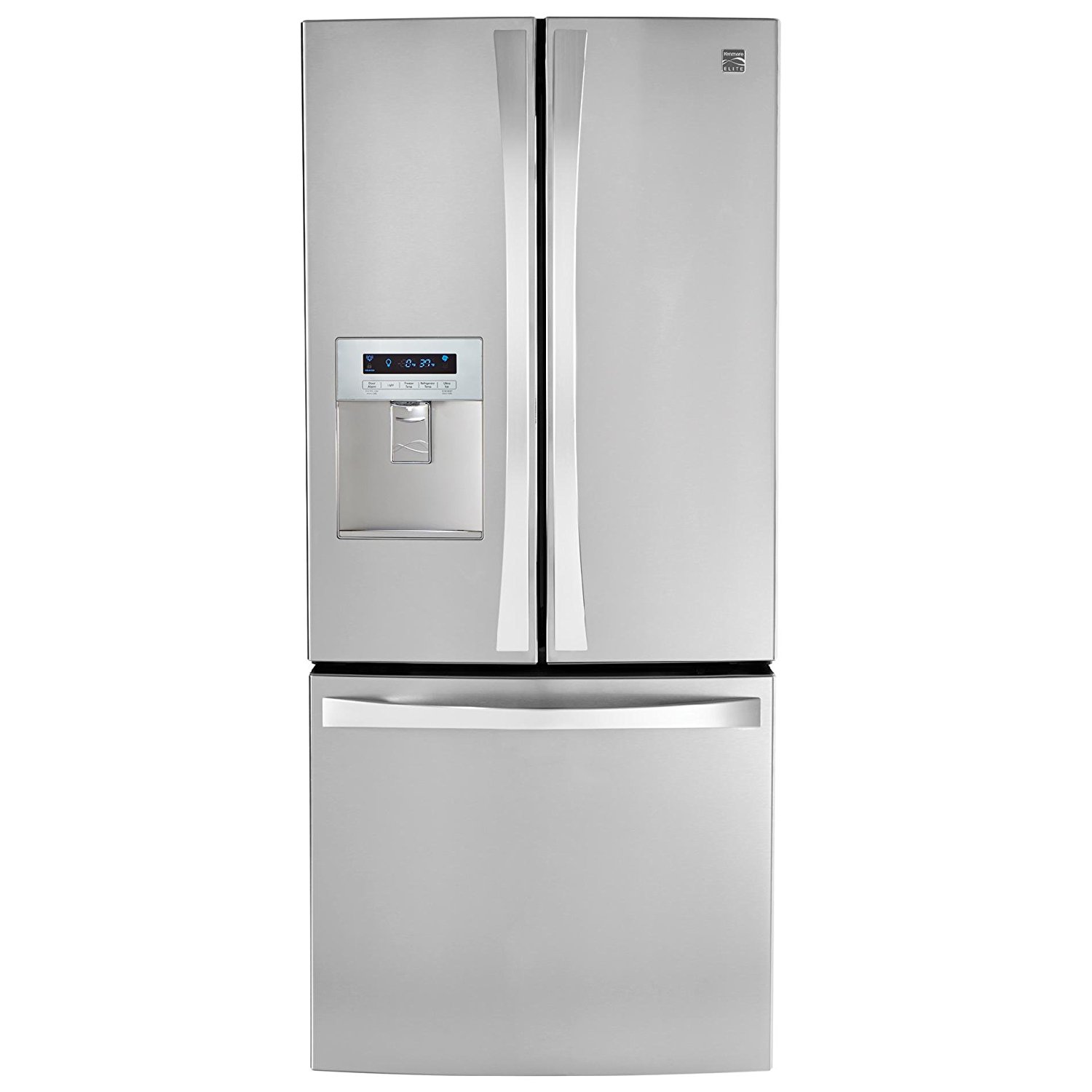 Kenmore Elite 71323 21.8 cu. ft. Wide French Door Bottom Freezer Refrigerator with Dispenser in Stainless Steel, includes delivery and hookup (Available in select cities only)