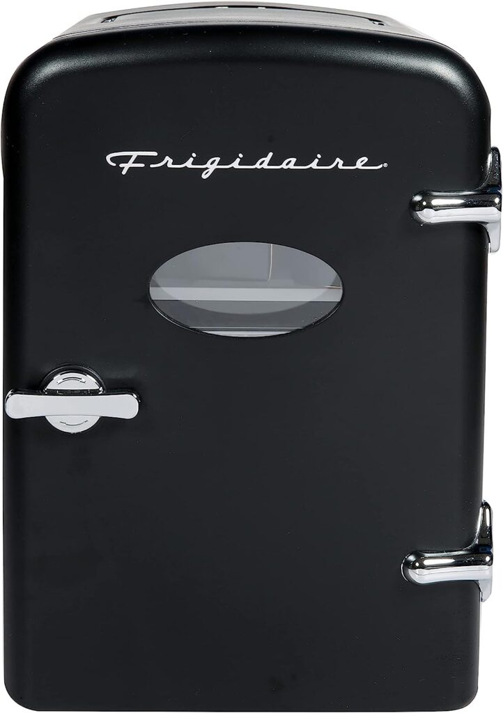 Frigidaire EFMIS175-BLACK Portable Mini Fridge-Retro Extra Large 9-Can Travel Compact Refrigerator