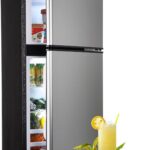 Krib Bling-FLS-80-SILVER Mini Fridge with Freezer, Silver