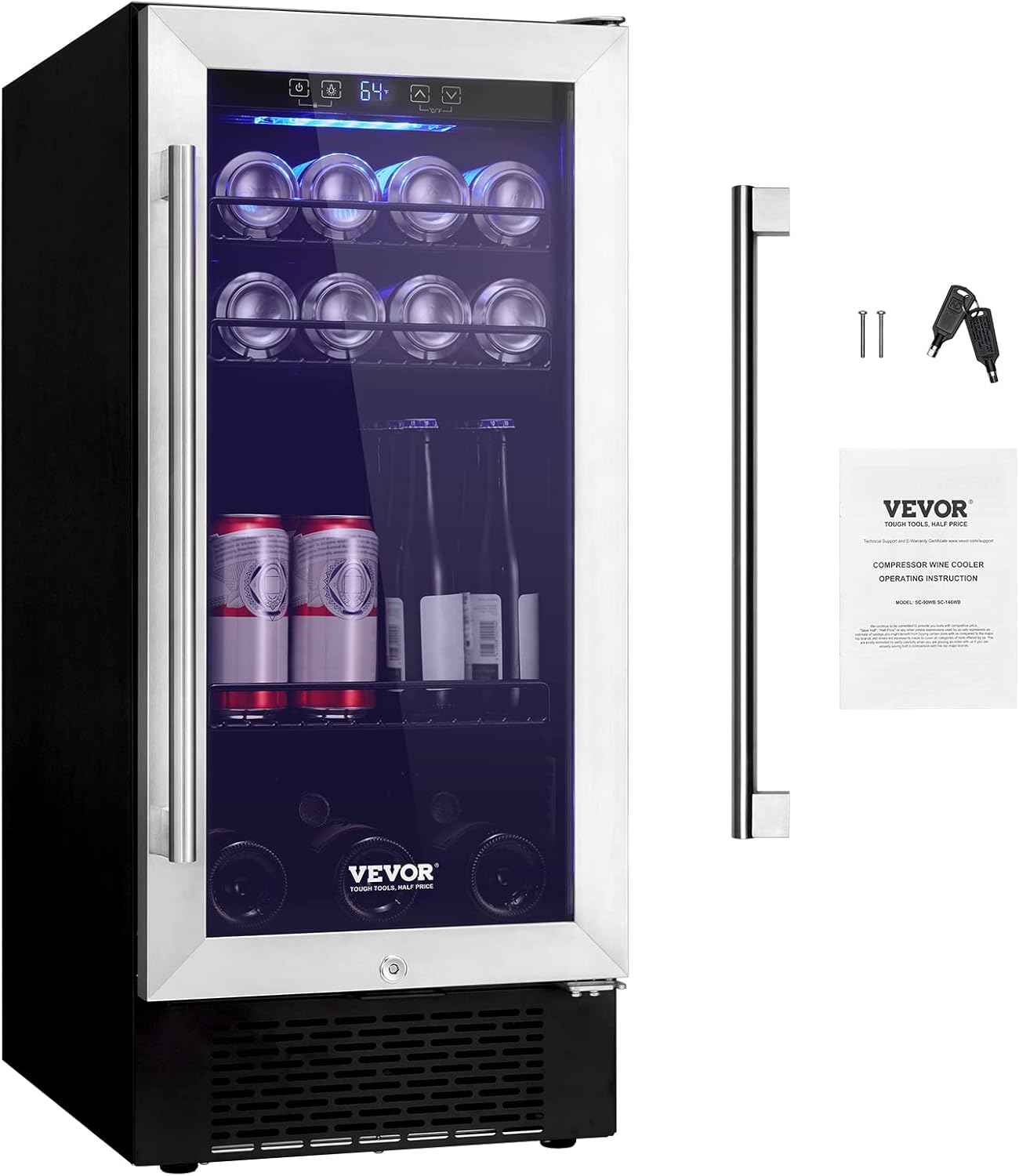 VEVOR 15 Inch Beverage Refrigerator
