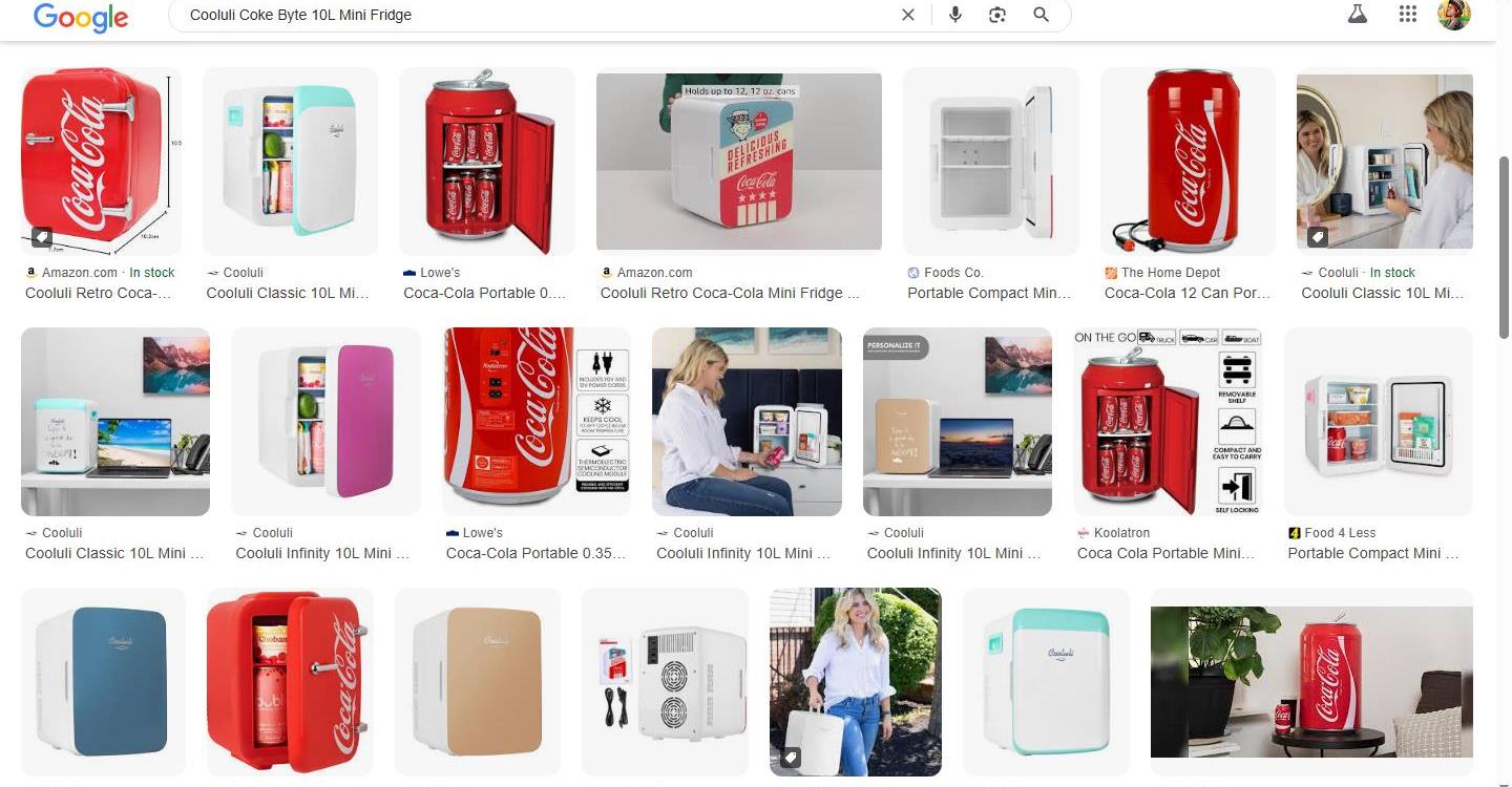 Cooluli Mini Fridge Options Displayed Online