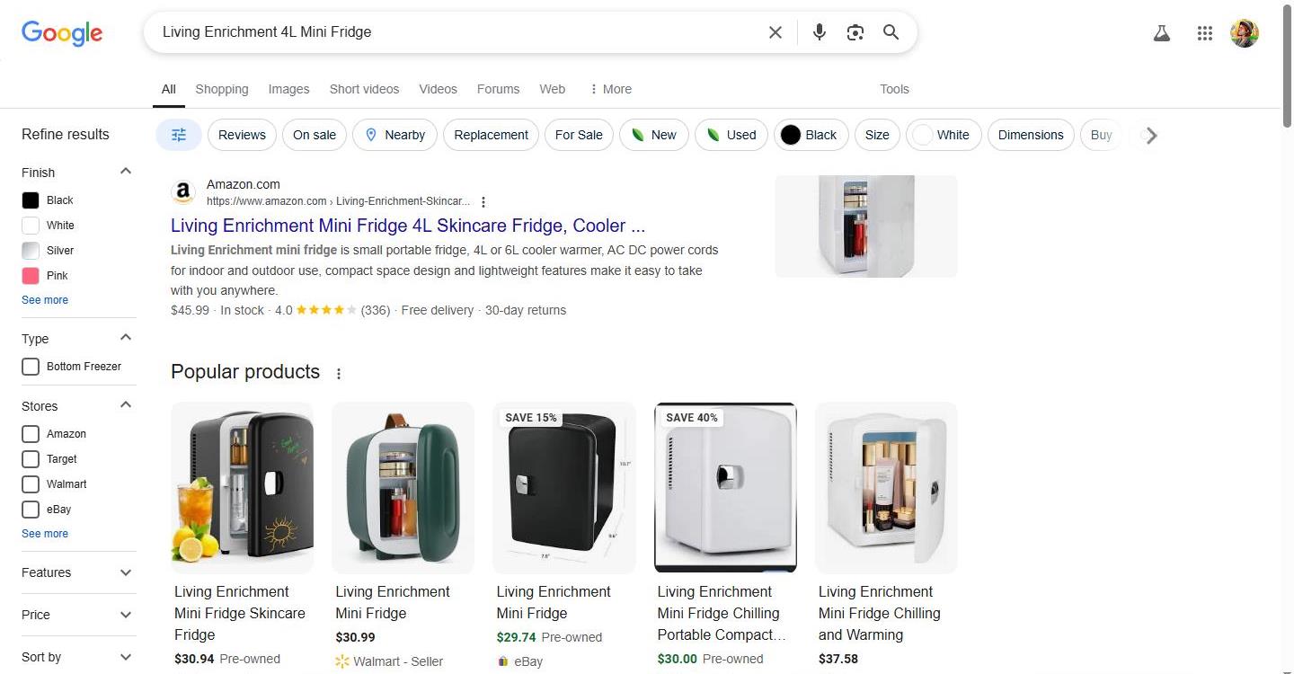 Living Enrichment 4L Mini Fridge Search Results