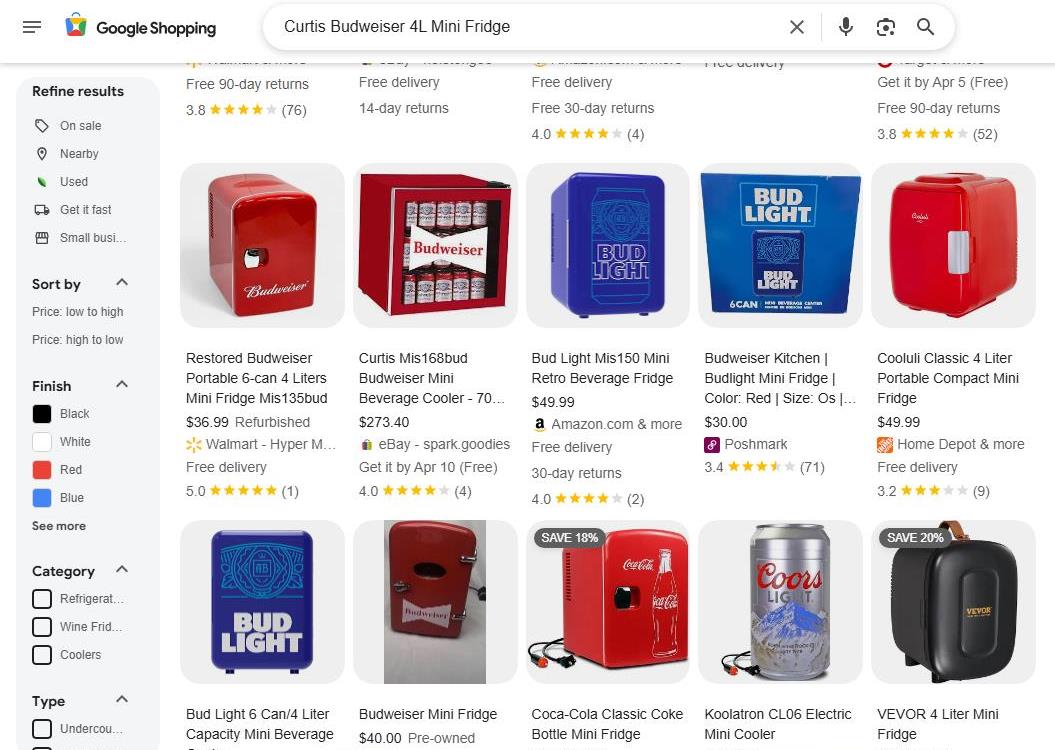 Budweiser Mini Fridge Options Online