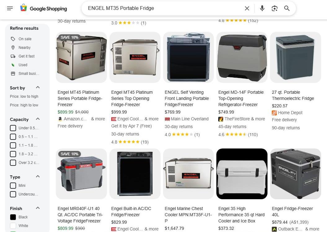 Google Shopping Results for Engel MT35 Portable Fridge