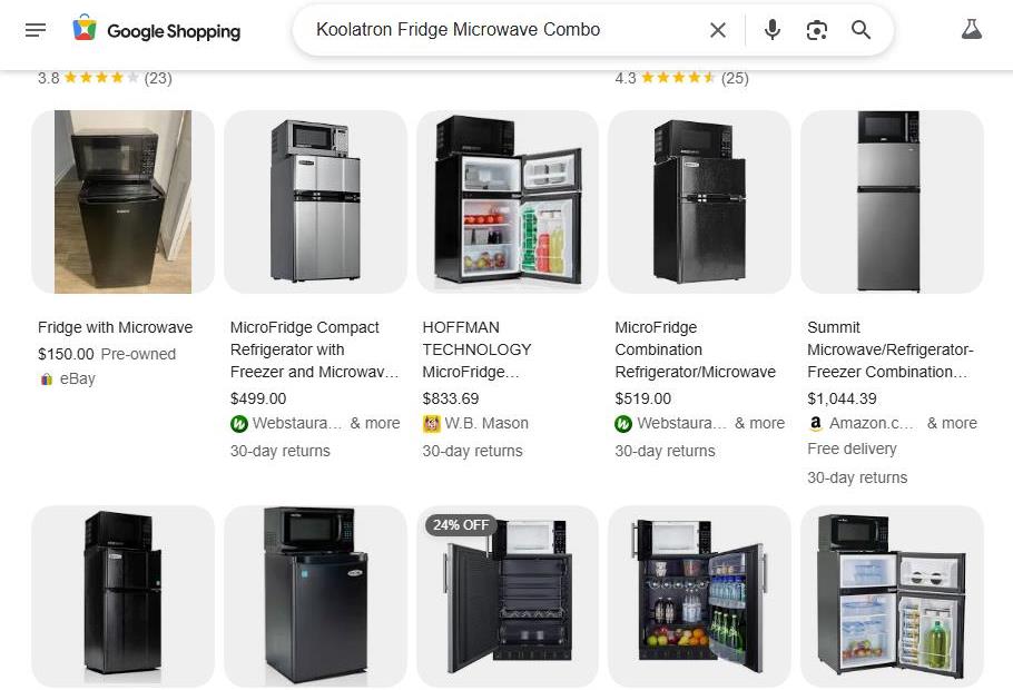 Various Fridge Microwave Combo Options