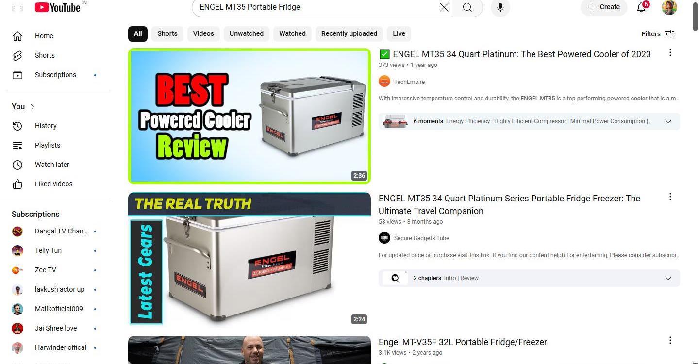 YouTube Search Results for ENGEL MT35 Portable Fridge