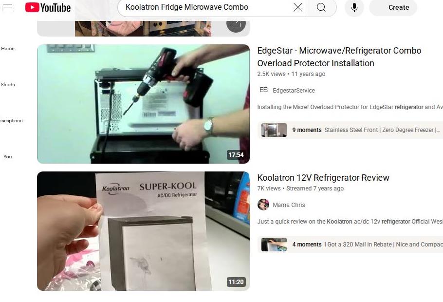 YouTube Search Results for Koolatron Fridge Microwave Combo